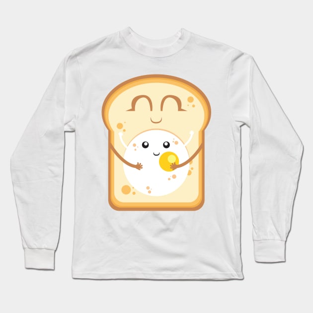 Breakfast egg toast Long Sleeve T-Shirt by Alessandro Aru